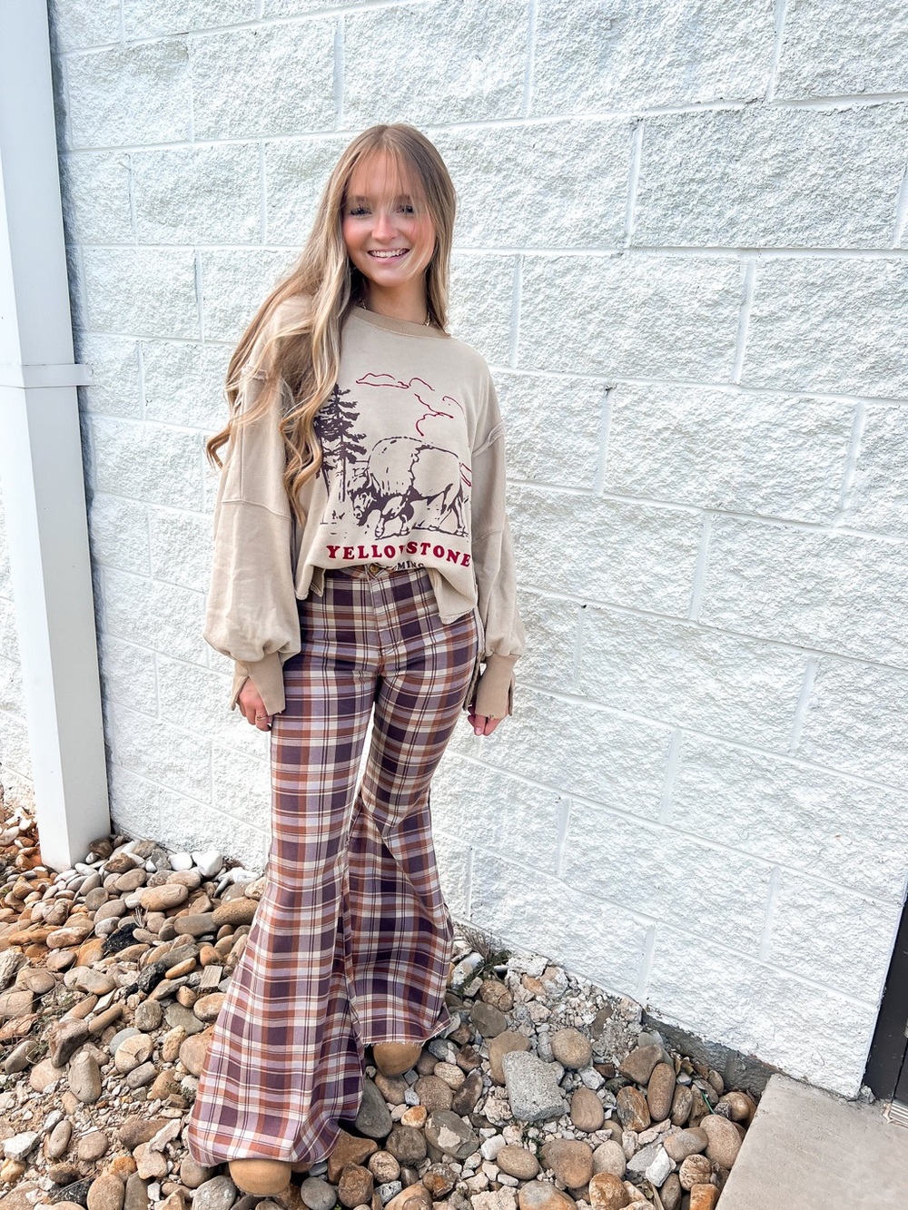Free People Just Float On Plaid Flares - Picture 5 of 13